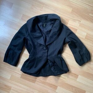 Castle Starr Elegant Black tailored silk - wool blend Women's Jacket size US 6